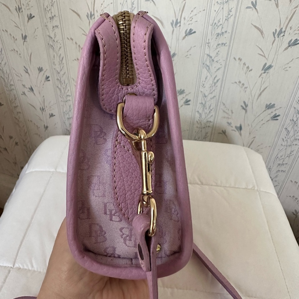 Dooney & Bourke Purple Canvas & Leather Monogram Crossbody - Picture 8 of 16